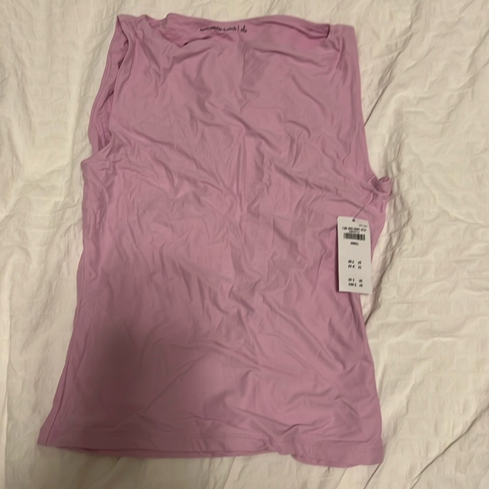 abercrombie pink soft matte seamless sash tank top new NWT